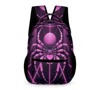 WECECE Spider School Backpack Children for Boys and Girls Age 9 Cyberpunk Style School Bag Year 4 Lightweight Printed Rucksack Front Pocket Side Pockets Autumn Trip Daily Use