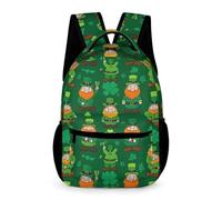 WECECE St. Patrick's Day Backpack Kids for Boys 9-13 Years Clover Leaves Daypack for Girls Year 2 Primary Kids Durable Rucksack Daily Items Bottle Outdoor Day Trips