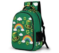 WECECE St. Patrick's Day Backpack School Bag Travel Daypack Clover Leaves Rucksack for Students Boys Girls, Laptop Backpack