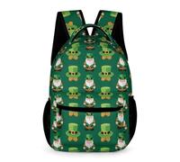 WECECE St. Patrick's Day Bookbag Preschool Primary Kids Children for Boys Age 7 Green School Backpack for Girls Year 1 with Front Pocket Rucksack Daily Items Class Daily Use