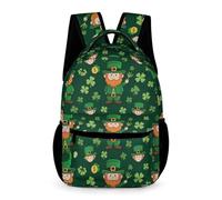 WECECE St. Patrick's Day Bookbag Students for Boys Age 12 Shamrock School Bag for Girls Year 6 Primary Kids Durable Daily Rucksack Books Water Bottle School Trips Travel