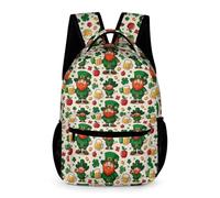 WECECE St. Patrick's Day Daypack for Boys and Girls Age 10 Clover Leaves Rucksack Years 1-3 Primary Kids Lightweight Durable School Bag Daily Items Class Daily Use