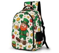 WECECE St. Patrick's Day School Backpack, 3D Printed Backpacks, School Bags Shamrock Motif Back Pack Casual Travel Rucksack Girls Large Capacity Daypack