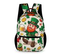 WECECE St. Patrick's Day School Backpack Nursery Primary Kids for Boys and Girls Age 6 Shamrock Motif Rucksack Year 1 Durable Daypack Daily Items Class Daily Use