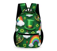 WECECE St. Patrick's Day Theme Backpack Kids for Boys 9-13 Years Rainbow Daypack for Girls Year 2 Primary Kids Durable Rucksack Daily Items Bottle Outdoor Day Trips