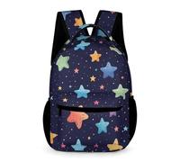 WECECE Stars Design School Backpack Kids Age 10 Students Five-Pointed Star Book Bag Year 5 Teens Stylish Daypack Rucksack 43x32x15cm for Outdoor Day Trips Books Notebooks