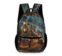 WECECE Steam Train Backpack Kids Ages 10-13 Years Older Kids Railway Train Daypack Year 5-8 Teens Practical School Bag Rucksack 43x32x15cm for Outdoor Day Trips Books Notebooks