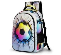 WECECE Students 3D Pattern Soccer School Bag Ages 7-12 Girls Daypack Boys Football Rucksack for Junior School, Stylish and Durable for Daily Use Travel and Hiking