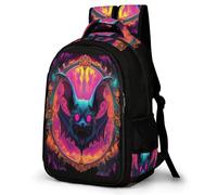 WECECE Students Bat Motif Bookbag Primary Years Boys Gothic Theme Back pack Ages 10-15 Girls School Bag, Lightweight and Durable for Birthday Gift and Back to School