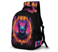 WECECE Students Bat Motif School Backpack Year 7-10 Boys Gothic Theme Rucksack Ages 8-12 and 14 Year Olds Girls Rucksack, Modern Stylish for School Trips and Outdoor