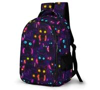 WECECE Students Black Cat Backpack Ages 9-13 Boys Cool Kitten Rucksack Girls 13.3 Inch Laptop Rucksack, Lightweight and Durable for School Years 5-9 and Back to School Gift and Daily Use