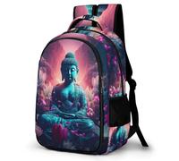 WECECE Students Buddha Lotus Bookbag Primary Years, Boys Buddhism Daypack Age 7-11 and 13 Year Olds Refrigerator Door Girls School Bag, Cool Durable for Outdoor Travel and Hiking
