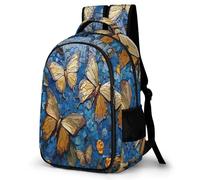 WECECE Students Butterflies 3D Print Back pack Year 7-10 Boys Girls Butterfly Backpack 10-16 Years 13.3 Inch Laptop Rucksack, Lightweight and Durable for Autumn Outing and Travel