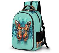 WECECE Students Butterfly 3D Design Daypack Ages 9-13 Girls Daypack Boys Green Motif Backpack for Secondary School, Stylish and Durable for Spring Trip and Autumn Outing