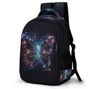 WECECE Students Butterfly Motif Back pack 10-16 Years, Girls Backpack, Boys Butterfly Rucksack for Secondary School, Lightweight, Stylish and Durable for Outdoor Travel and Hiking