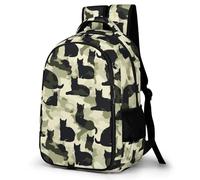 WECECE Students Camouflage Cat Fashion Backpack Boys Girls Secondary School Years 7-10 Cool Durable Kitten Motif Back pack for Outdoor Use Birthday Gift 15.6 Inch Laptop Backpack