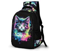 WECECE Students Cat Daypack Ages 9-13 Girls Daypack Boys Kitten Motif Backpack for Secondary School, Stylish and Durable for Spring Trip and Autumn Outing