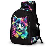 WECECE Students Cat Motif Rucksack Primary Years, Boys Animal Kitten Back pack Ages 8-12 and 14 Year Olds, Girls Backpack, Stylish and Durable for Birthday Gift and Back to School
