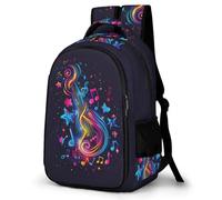 WECECE Students Colourful Musical Notes School Backpack Year 7-10, Boys Music Rucksack Ages 8-12 and 14 Year Olds, Girls Rucksack, Modern Stylish for School Trips and Outdoor