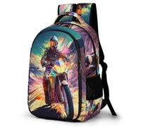 WECECE Students Cool Motocross Bookbag Ages 10-15 Boys Moto School Bag Girls 11.6 Inch Laptop Rucksack, Fashion Backpack for Secondary School and Outdoor Travel and Spring Trip