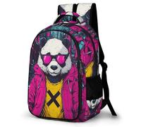 WECECE Students Cool Panda Rucksack Primary Years, Boys Animal Panda Back pack Ages 8-12 and 14 Year Olds, Girls Backpack, Stylish and Durable for Birthday Gift and Back to School