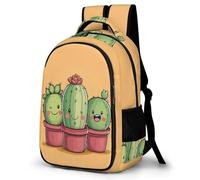 WECECE Students Cute Cactus Pattern Bookbag 8-14 Years, Girls Backpack, Boys Plants Cacti Back pack for Secondary Years, Lightweight and Durable for Autumn Outing and Travel