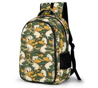 WECECE Students Cute Duck Fashion Backpack Boys Girls Secondary School Years 7-10 Cool Durable Animal Camo Theme Back pack for Outdoor Use Birthday Gift 15.6 Inch Laptop Backpack