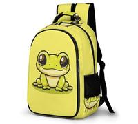 WECECE Students Cute Funny Frog Fashion Backpack Boys Girls Secondary School Years 7-10 Cool Durable Animal Frog Back pack for Outdoor Use Birthday Gift 15.6 Inch Laptop Backpack