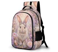 WECECE Students Cute Rabbit School Backpack Age 7-12 Boys Rabbit Daypack Girls 16.5 Inch Laptop Rucksack Cool Durable for Year 3-6 and Back to School Gift and Daily Use