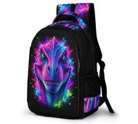 WECECE Students Dinosaur Motif Rucksack Year 5-9 Boys Girls 3D Print School Backpack Age 8-13, 16.5 Inch Laptop Rucksack Cool Durable for Outdoor Travel and Hiking
