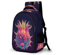 WECECE Students Dragon Fruit Motif School Backpack Year 7-10, Boys Fruit Print Rucksack Ages 8-12 and 14 Year Olds, Girls Rucksack, Modern Stylish for School Trips and Outdoor