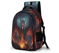 WECECE Students Evil Dragon Motif Backpack Age 8-14 Girls School Bag Boys Dragon Rucksack Refrigerator Door for Primary Years Lightweight Stylish for Spring Trip and Autumn Outing