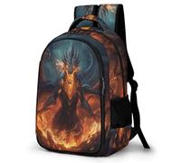 WECECE Students Evil Dragon Pattern Bookbag Age 10-16 Girls Refrigerator Door School Backpack Boys Dragon Rucksack for Year 7-10 Lightweight Durable for Outdoor Travel and Hiking