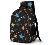 WECECE Students Five-Pointed Star Bookbag Primary to Secondary, Boys Stars Bookbag Ages 8-12 and 14 Year Olds, Girls Backpack, Modern Stylish for Back to School Gift and Daily Use