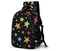 WECECE Students Five-Pointed Star School Backpack Year 7-10 Boys Stars Rucksack Ages 8-12 and 14 Year Olds Girls Rucksack, Modern Stylish for School Trips and Outdoor