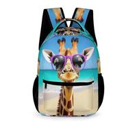 WECECE Students for Boys and Girls Funny Giraffe School Backpack Age 10 Animal Backpack Primary School Years 4-6 Durable with Side Pockets Daypack Daily Items Outdoor Day Trips
