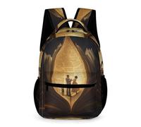 WECECE Students for Boys Book Pattern Bookbag 10-13 Years Art Theme School Bag for Girls Primary Year 2 Lightweight Printed Backpack Books Water Bottle Autumn Trip Daily Use