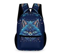 WECECE Students for Boys Fox Bookbag 10-13 Years Animal Fox Pattern School Bag for Girls Primary Year 2 Lightweight Printed Backpack Books Water Bottle Autumn Trip Daily Use
