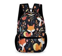WECECE Students for Boys Fox Illustration Bookbag 10-13 Years Animal School Bag for Girls Primary Year 2 Lightweight Printed Backpack Books Water Bottle Autumn Trip Daily Use