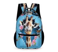 WECECE Students for Boys Giraffe 3D Print Bookbag 10-13 Years Animal School Bag for Girls Primary Year 2 Lightweight Printed Backpack Books Water Bottle Autumn Trip Daily Use