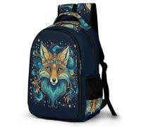 WECECE Students Fox Illustration Bookbag 8-14 Years Girls Backpack Boys Animal Fox Back pack for Secondary Years, Lightweight and Durable for Autumn Outing and Travel