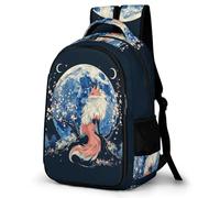 WECECE Students Fox Motif Back pack 10-16 Years Girls Backpack Boys Animal Moon Rucksack for Secondary School Lightweight, Stylish and Durable for Outdoor Travel and Hiking
