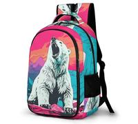 WECECE Students Funny Polar Bear Back pack Junior School, Boys Animal Bear Back pack Ages 8-12 and 14 Year Olds, Girls Backpack, Fashion Backpack for School Travel and Outdoor