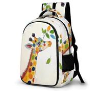 WECECE Students Giraffe Bookbag Ages 10-15 Boys Animal School Bag Girls 11.6 Inch Laptop Rucksack, Fashion Backpack for Secondary School and Outdoor Travel and Spring Trip
