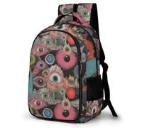 WECECE Students Graffiti Eye Art Motif Bookbag 8-14 Years, Girls Backpack, Boys Colourful Back pack for Secondary Years, Lightweight and Durable for Autumn Outing and Travel