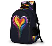 WECECE Students Heart Design Bookbag Primary Years Boys Colourful Daypack Age 7-11 and 13 Year Olds Girls School Bag, Cool Durable for Outdoor Travel and Hiking