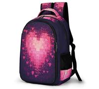 WECECE Students Hearts Motif Backpack Age 8-14 Girls School Bag Boys Love Hearts Rucksack Refrigerator Door for Primary Years Lightweight Stylish for Spring Trip and Autumn Outing