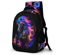 WECECE Students Horse Bookbag 7-13 Years Boys Animal Horse Back pack Girls 16.5 Inch Laptop Rucksack Stylish Durable for Year 7-10 and Birthday Gift and Back to School