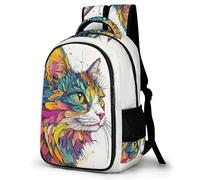 WECECE Students Kitten Print Back pack Junior School, Boys Animal Cat Motif Back pack Ages 8-12 and 14 Year Olds, Girls Backpack, Fashion Backpack for School Travel and Outdoor