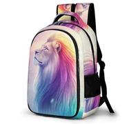 WECECE Students Lion Back pack Year 4-8, Boys Girls Animal Lion Bookbag 7-11 Years with Age 13, 13.3 Inch Laptop School Bag, Fashion School Bag for Spring Outing and Autumn Trip